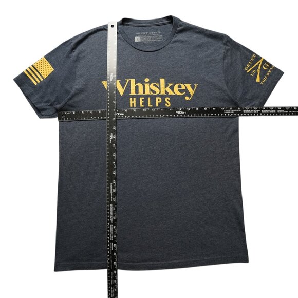 Grunt Style Short Sleeve Shirt Mens Size Large Gray Whiskey Helps Military Fun - Picture 6 of 8